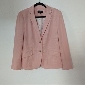 $10 SALE Talbots Knit Blazer Size 8 Light Pink Anchor Lining Gold Buttons